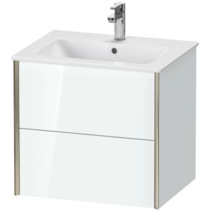 Duravit XViu Waschtisch-Unterschrank XV41250B185 61 x 56 x 48 cm, weiß hochglanz, 2 Schubkästen, wandhängend, champagner matt
