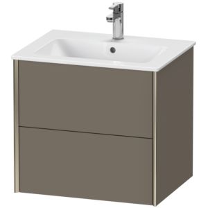 Duravit XViu vanity unit XV41250B190 61 x 56 x 48 cm, flannel gray silk matt, 2 drawers, wall-hung, champagne matt