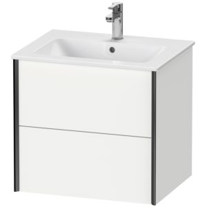 XViu Duravit vasque XV41250B218 61 x 56 x 48 cm, blanc mat, 2 tiroirs, suspendu, noir mat