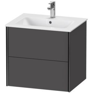 Duravit XViu Waschtisch-Unterschrank XV41250B249 61 x 56 x 48 cm, graphit matt, 2 Schubkästen, wandhängend, schwarz matt