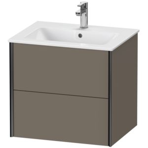 Duravit XViu vanity unit XV41250B290 61 x 56 x 48 cm, flannel gray silk matt, 2 drawers, wall-hung, black matt