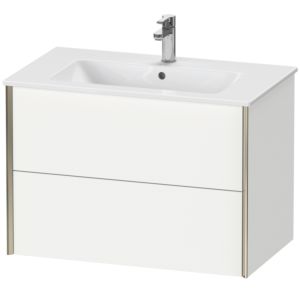 Duravit XViu Waschtisch-Unterschrank XV41260B118 81 x 56 x 48 cm, weiß matt, 2 Schubkästen, wandhängend, champagner matt