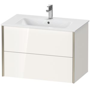 Duravit XViu vanity unit XV41260B122 81 x 56 x 48 cm, white high gloss, 2 drawers, wall-hung, matt champagne