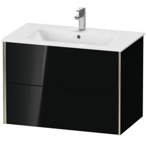Duravit XViu vanity unit XV41260B140 81 x 56 x 48 cm, black high gloss, 2 drawers, wall-hung, matt champagne