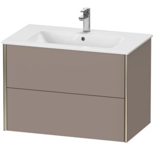 Duravit XViu Waschtisch-Unterschrank XV41260B143 81 x 56 x 48 cm, basalt matt, 2 Schubkästen, wandhängend, champagner matt
