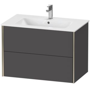 Duravit XViu Waschtisch-Unterschrank XV41260B149 81 x 56 x 48 cm, graphit matt, 2 Schubkästen, wandhängend, champagner matt
