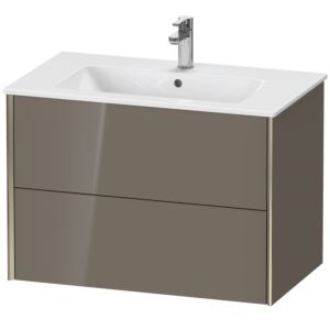 Duravit XViu vanity unit XV41260B189 81 x 56 x 48 cm, flannel gray high gloss, 2 drawers, wall-hung, matt champagne