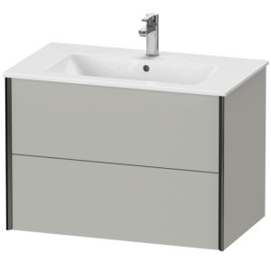 Duravit XViu Waschtisch-Unterschrank XV41260B207 81 x 56 x 48 cm, betongrau matt, 2 Schubkästen, wandhängend, schwarz matt