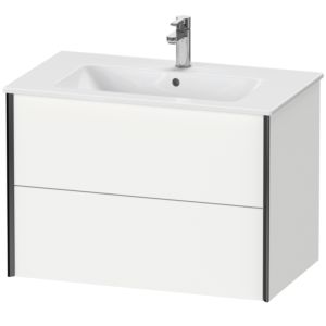 XViu Duravit vasque XV41260B218 81 x 56 x 48 cm, blanc mat, 2 tiroirs, suspendu, noir mat