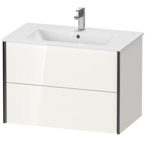 XViu Duravit vasque XV41260B222 81 x 56 x 48 cm, blanc brillant, 2 tiroirs, suspendu, noir mat