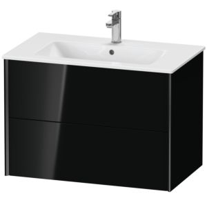 Duravit XViu Waschtisch-Unterschrank XV41260B240 81 x 56 x 48 cm, schwarz hochglanz, 2 Schubkästen, wandhängend, schwarz matt
