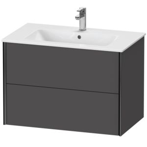 Duravit XViu Waschtisch-Unterschrank XV41260B249 81 x 56 x 48 cm, graphit matt, 2 Schubkästen, wandhängend, schwarz matt