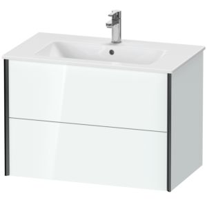 Duravit XViu vanity unit XV41260B285 81 x 56 x 48 cm, white high gloss, 2 drawers, wall-hung, black matt