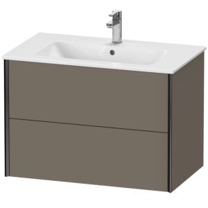 Duravit XViu Waschtisch-Unterschrank XV41260B290 81 x 56 x 48 cm, flannel grey seidenmatt, 2 Schubkästen, wandhängend, schwarz matt