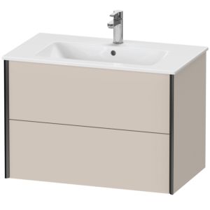 XViu Duravit vasque XV41260B291 81 x 56 x 48 cm, taupe mat, 2 tiroirs, suspendu, noir mat