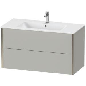 Duravit XViu Waschtisch-Unterschrank XV41270B107 101 x 56 x 48 cm, betongrau matt, 2 Schubkästen, wandhängend, champagner matt