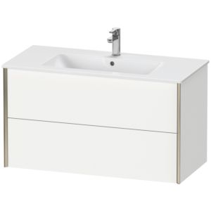 Duravit XViu Waschtisch-Unterschrank XV41270B118 101 x 56 x 48 cm, weiß matt, 2 Schubkästen, wandhängend, champagner matt