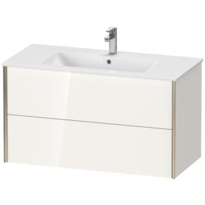 Duravit XViu Waschtisch-Unterschrank XV41270B122 101 x 56 x 48 cm, weiß hochglanz, 2 Schubkästen, wandhängend, champagner matt