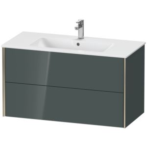 Duravit XViu vanity unit XV41270B138 101 x 56 x 48 cm, dolomiti gray high gloss, 2 drawers, wall-hung, matt champagne
