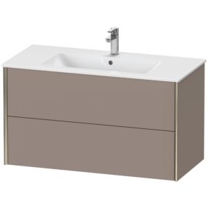 Duravit XViu Waschtisch-Unterschrank XV41270B143 101 x 56 x 48 cm, basalt matt, 2 Schubkästen, wandhängend, champagner matt