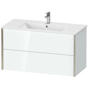 Duravit XViu vanity unit XV41270B185 101 x 56 x 48 cm, white high gloss, 2 drawers, wall-hung, matt champagne