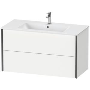 Duravit XViu vanity unit XV41270B218 101 x 56 x 48 cm, matt white, 2 drawers, wall-hung, matt black