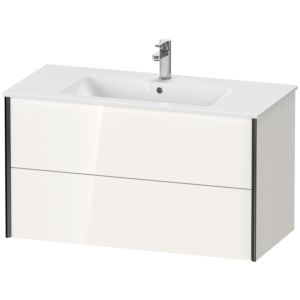 XViu Duravit vasque XV41270B222 101 x 56 x 48 cm, blanc brillant, 2 tiroirs, suspendu, noir mat
