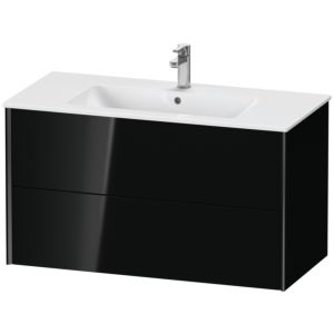 Duravit XViu vanity unit XV41270B240 101 x 56 x 48 cm, black high gloss, 2 drawers, wall-hung, black matt