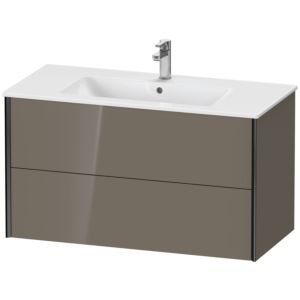 Duravit XViu vanity unit XV41270B289 101 x 56 x 48 cm, flannel gray high gloss, 2 drawers, wall-hung, matt black