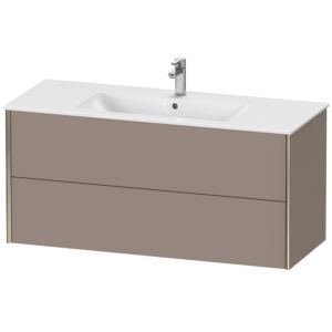 XViu Duravit vasque XV41280B143 121 x 56 x 48 cm, basalte mat, 2 tiroirs, suspendu, champagne mat