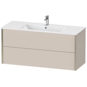 Duravit XViu Waschtisch-Unterschrank XV41280B191 121 x 56 x 48 cm, taupe matt, 2 Schubkästen, wandhängend, champagner matt