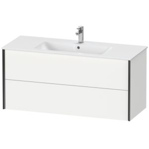 Duravit XViu Waschtisch-Unterschrank XV41280B218 121 x 56 x 48 cm, weiß matt, 2 Schubkästen, wandhängend, schwarz matt