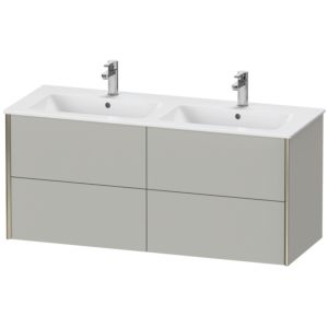 Duravit XViu Waschtisch-Unterschrank XV41290B107 128x48x56cm, 4 Schubkästen, wandhängend, champagner matt, betongrau matt
