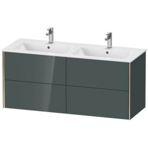 Duravit XViu Waschtisch-Unterschrank XV41290B138 128x48x56cm, 4 Schubkästen, wandhängend, champagner matt, dolomiti grey hochglanz