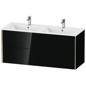 XViu Duravit vasque XV41290B140 128x48x56cm, 4 tiroirs, suspendu, champagne mat, noir brillant