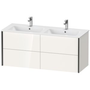 Duravit XViu vanity unit XV41290B222 128x48x56cm, 4 drawers, wall-hung, black matt, white high gloss