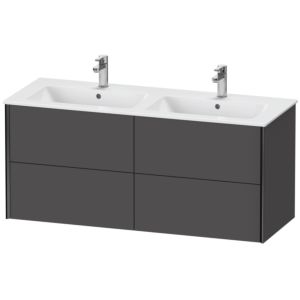 Duravit XViu vanity unit XV41290B249 128x48x56cm, 4 drawers, wall-hung, matt black, matt graphite