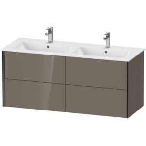 Duravit XViu vanity unit XV41290B289 128x48x56cm, 4 drawers, wall-hung, matt black, flannel gray high gloss