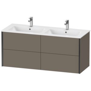 Duravit XViu vanity unit XV41290B290 128x48x56cm, 4 drawers, wall-hung, black matt, flannel gray silk matt