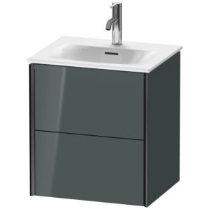 Duravit XViu Waschtisch-Unterschrank XV41310B238 51x42x55,7cm, 2 Schubkästen, schwarz matt, dolomiti grey hochglanz