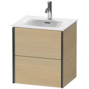 Duravit XViu Waschtisch-Unterschrank XV41310B271 51x42x55,7cm, 2 Schubkästen, schwarz matt, mediterrane eiche