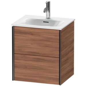 Duravit XViu Waschtisch-Unterschrank XV41310B279 51x42x55,7cm, 2 Schubkästen, schwarz matt, nussbaum natur