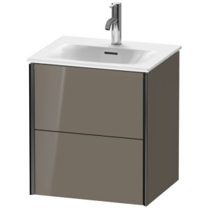 XViu Duravit vasque XV41310B289 51x42x55.7cm, 2 tiroirs, noir mat, gris flanelle brillant