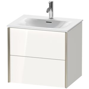 Duravit XViu Waschtisch-Unterschrank XV41320B122 61 x 55,7 x 48 cm, weiß hochglanz, 2 Schubkästen, champagner matt