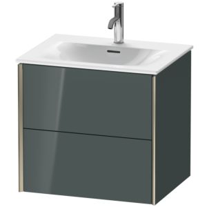 Duravit XViu Waschtisch-Unterschrank XV41320B138 61 x 55,7 x 48 cm, dolomiti grey hochglanz, 2 Schubkästen, champagner matt