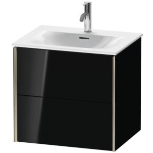 Duravit XViu Waschtisch-Unterschrank XV41320B140 61 x 55,7 x 48 cm, schwarz hochglanz, 2 Schubkästen, champagner matt