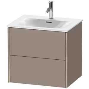 XViu Duravit vasque XV41320B143 61 x 55,7 x 48 cm, basalte mat, 2 tiroirs, champagne mat