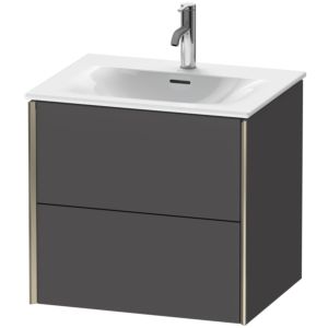 Duravit XViu Waschtisch-Unterschrank XV41320B149 61 x 55,7 x 48 cm, graphit matt, 2 Schubkästen, champagner matt