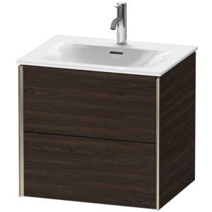 Duravit XViu Waschtisch-Unterschrank XV41320B169 61 x 55,7 x 48 cm, nussbaum gebürstet, 2 Schubkästen, champagner matt