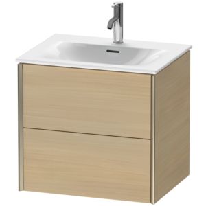 XViu Duravit vasque XV41320B171 61 x 55,7 x 48 cm, chêne méditerranéen, 2 tiroirs, champagne mat